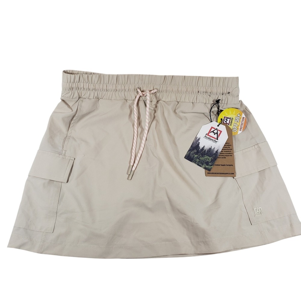 Avalanche Outdoor Supply Co Womens‎ Khaki Cargo Skort UPF 50+ Stretch Medium NEW